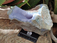 Natural Blue Lace Agate Geode and Plate Specimens x 2 From Nsanje, Malawi