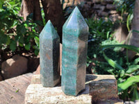 Polished Fuchsite Quartz Crystals x 4 From Andakatany, Madagascar