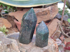 Polished Fuchsite Quartz Crystals x 4 From Andakatany, Madagascar