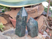 Polished Fuchsite Quartz Crystals x 4 From Andakatany, Madagascar