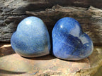Polished Large Lazulite Gemstone Hearts x 3 From Madagascar