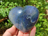 Polished Large Lazulite Gemstone Hearts x 3 From Madagascar