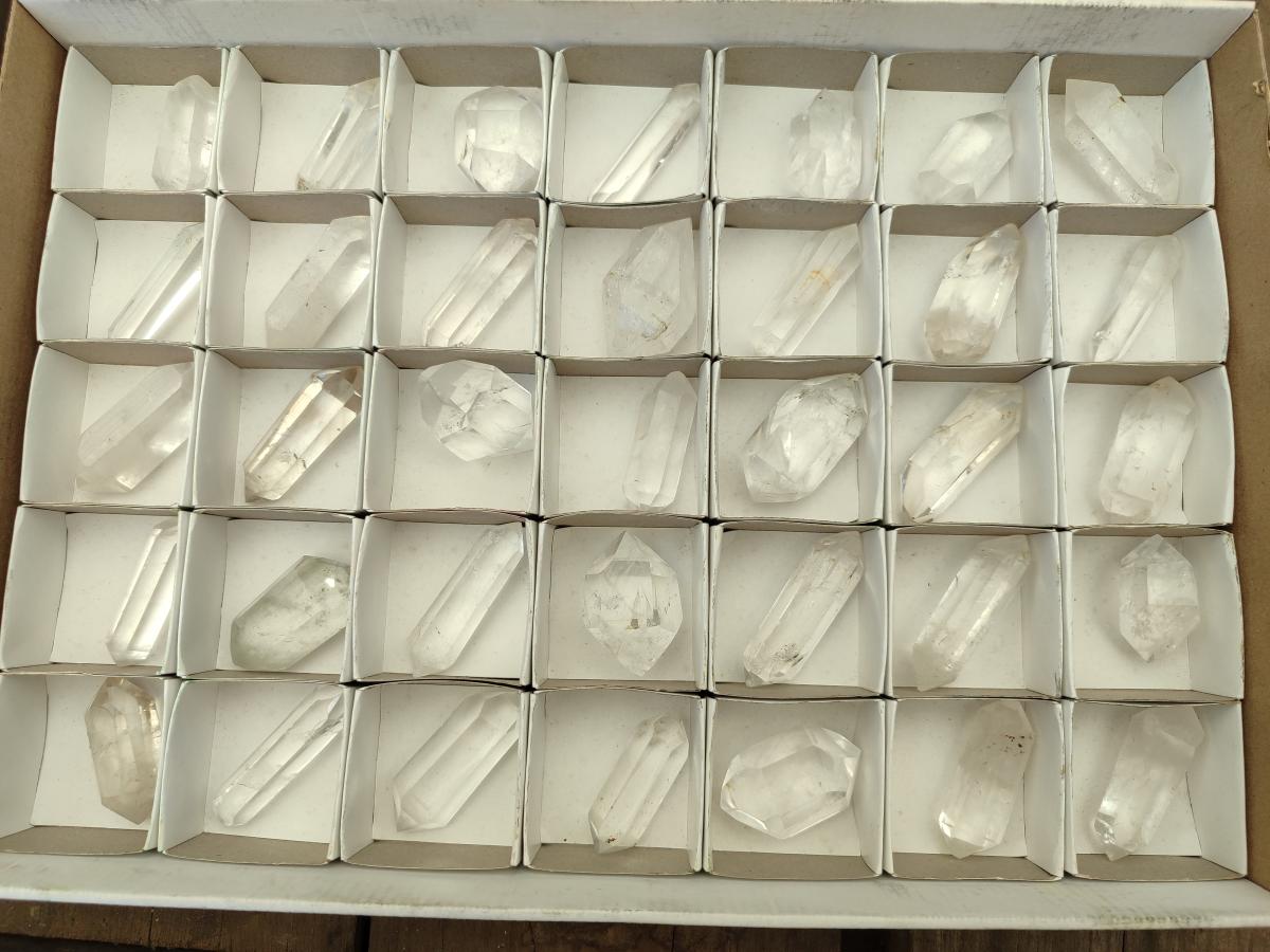 Polished Double Terminated Clear Quartz Crystals x 35 From Madagascar