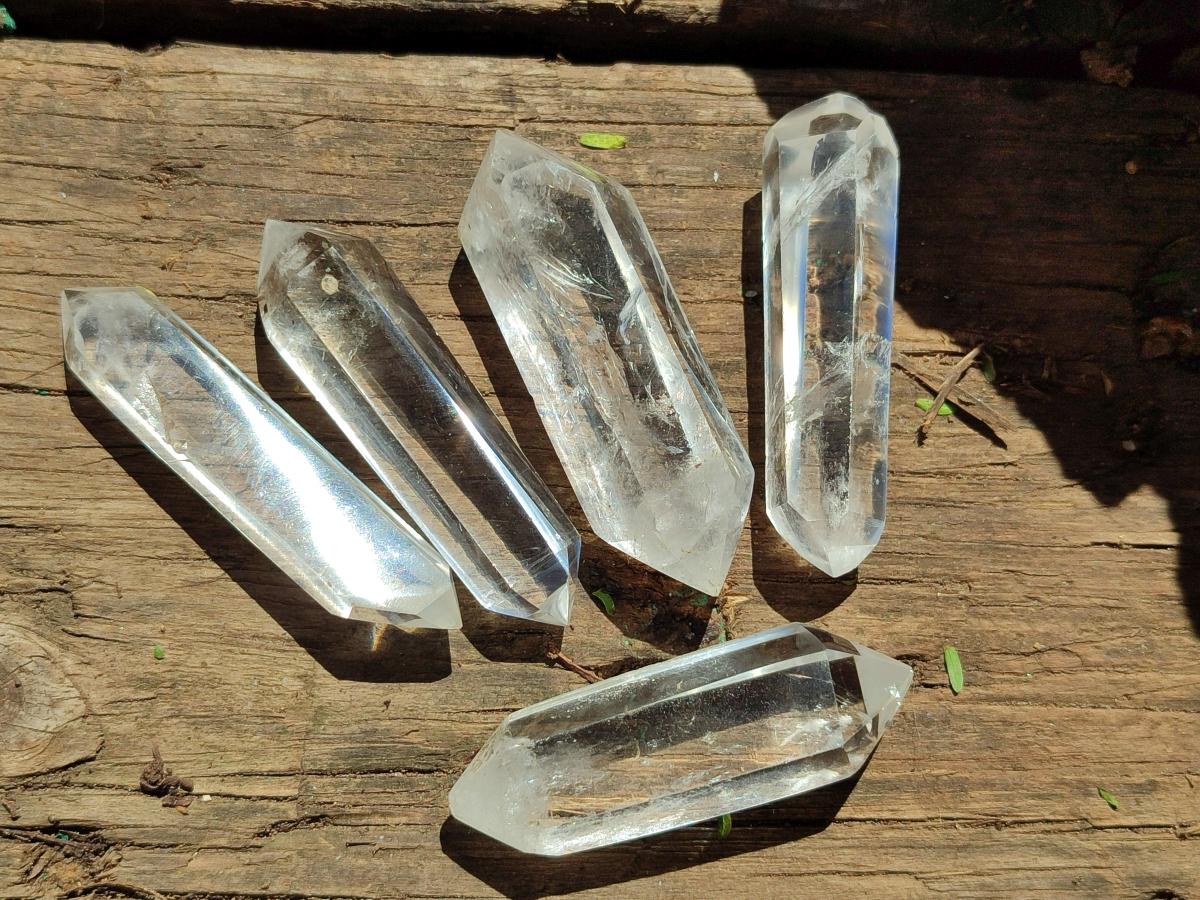 Polished Double Terminated Clear Quartz Crystals x 35 From Madagascar