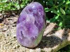 Polished Purple Chevron Amethyst Standing Free Forms x 4 From Madagascar
