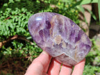 Polished Purple Chevron Amethyst Standing Free Forms x 4 From Madagascar