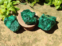 Natural Silky Malachite Specimens x 12 From Kasompe, Congo
