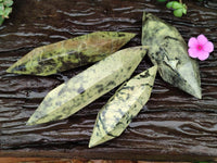 Polished Leopard Stone Double Terminated Crystals x 4 From Zimbabwe