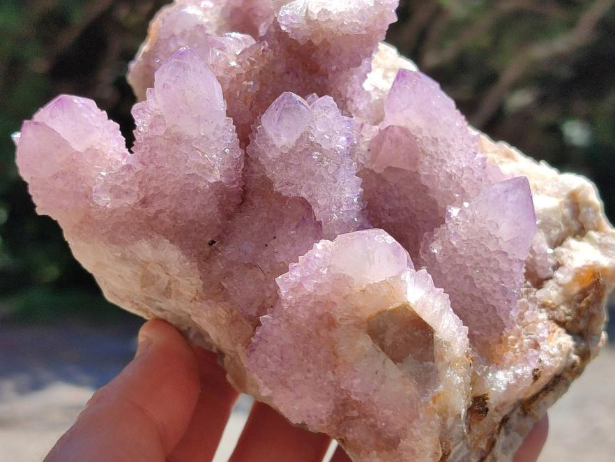 Natural Lilac Spirit Quartz Cluster x 1 From Boekenhouthoek, South Africa