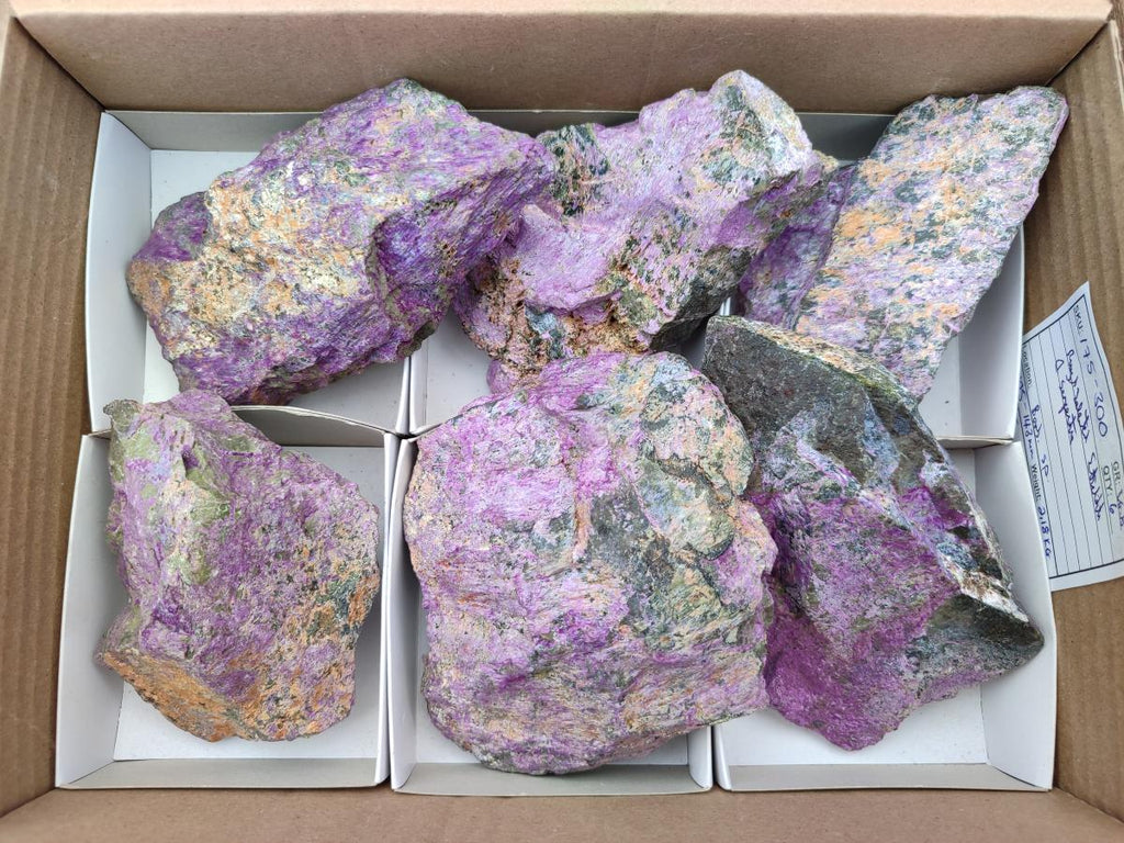Natural Stichtite Cobbed Specimens x 6 From Barberton, South Africa