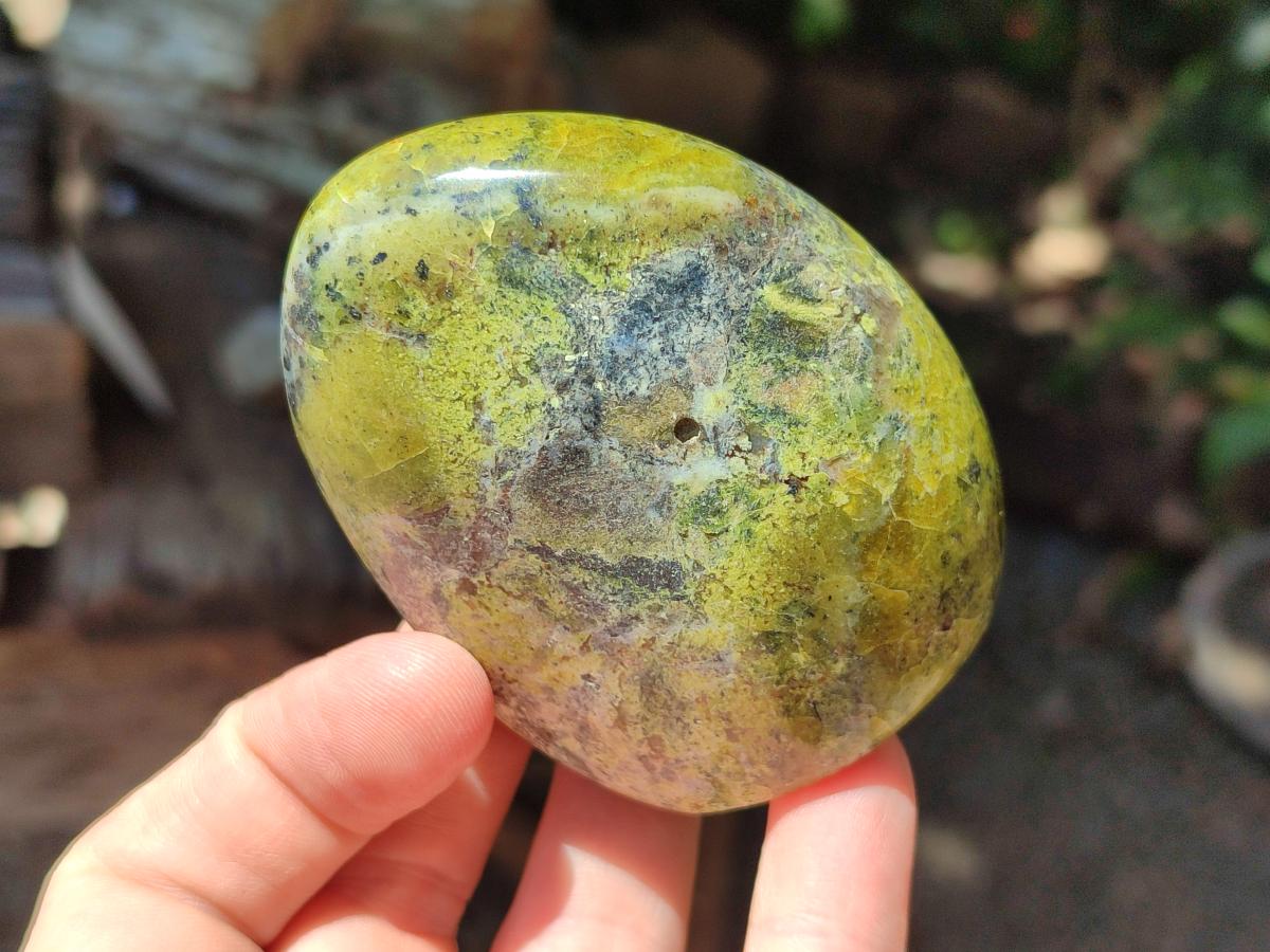 Polished Green Opal Standing Free Forms x 6 From Betroka, Madagascar