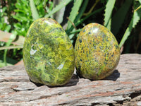 Polished Green Opal Standing Free Forms x 6 From Betroka, Madagascar