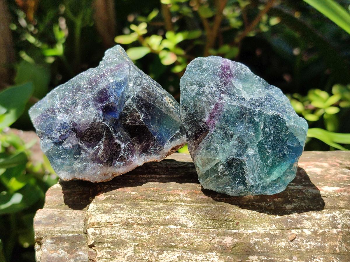 Natural Watermelon Fluorite Cobbed Specimens x 24 From Uis, Namibia