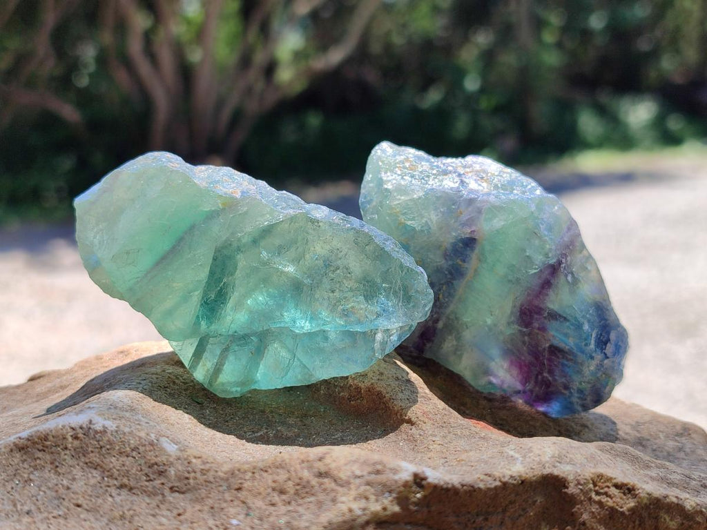 Natural Watermelon Fluorite Cobbed Specimens x 24 From Uis, Namibia