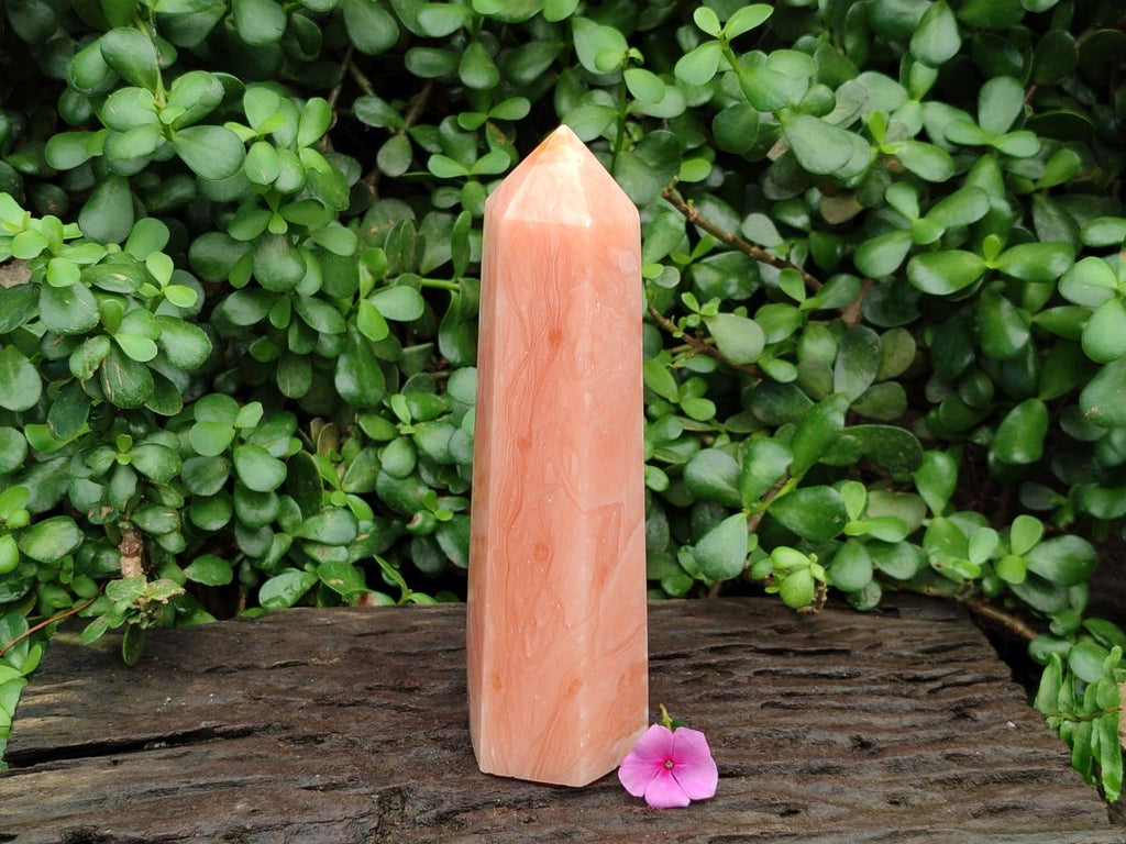 Polished Orange Twist Calcite Tower x 1 From Maevantanana, Madagascar