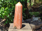 Polished Orange Twist Calcite Tower x 1 From Maevantanana, Madagascar