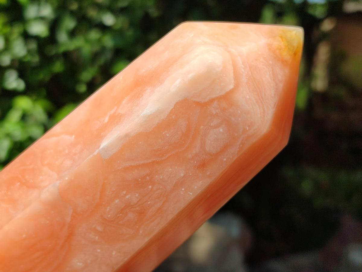 Polished Orange Twist Calcite Tower x 1 From Maevantanana, Madagascar