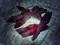 Natural Drusy Quartz Coated Black Tipped Calcite Pseudomorph Specimens x 12 From Albert's Mountain, Lesotho