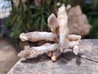 Natural Drusy Quartz Coated Black Tipped Calcite Pseudomorph Specimens x 12 From Albert's Mountain, Lesotho