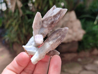 Natural Drusy Quartz Coated Black Tipped Calcite Pseudomorph Specimens x 12 From Albert's Mountain, Lesotho