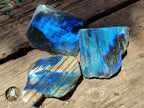 Polished On One Side Labradorite Specimens x 24 From Tulear, Madagascar