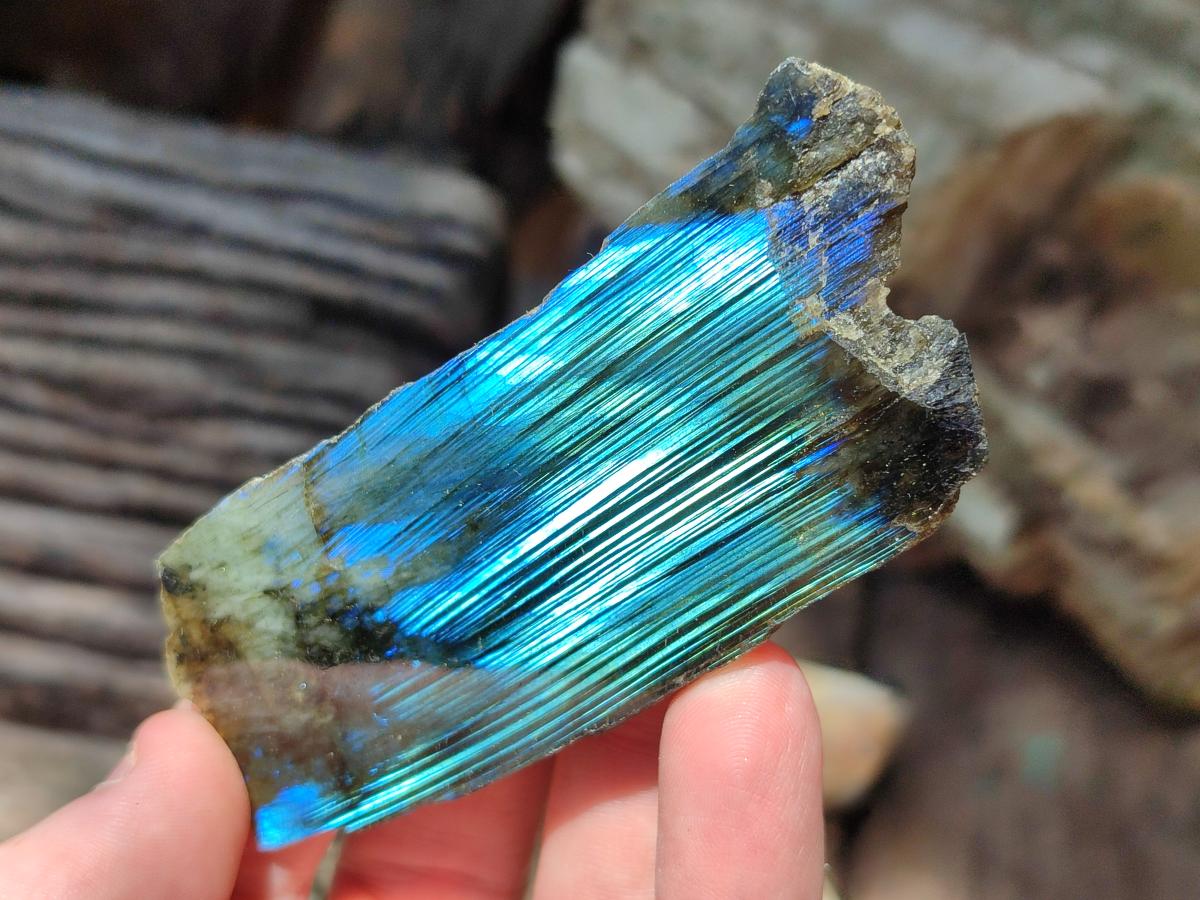 Polished On One Side Labradorite Specimens x 24 From Tulear, Madagascar