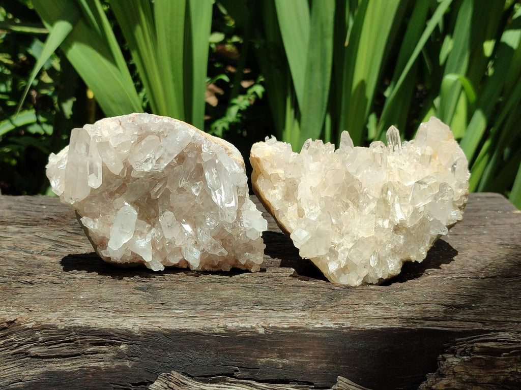 Polished Clear Quartz Clusters x 4 From Madagascar