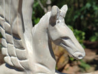 Hand Made White Soapstone Pegasus Carving x 1 From Zimbabwe