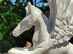 Hand Made White Soapstone Pegasus Carving x 1 From Zimbabwe