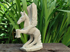 Hand Made White Soapstone Pegasus Carving x 1 From Zimbabwe