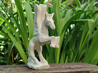Hand Made White Soapstone Pegasus Carving x 1 From Zimbabwe