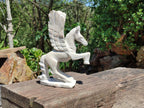 Hand Made White Soapstone Pegasus Carving x 1 From Zimbabwe