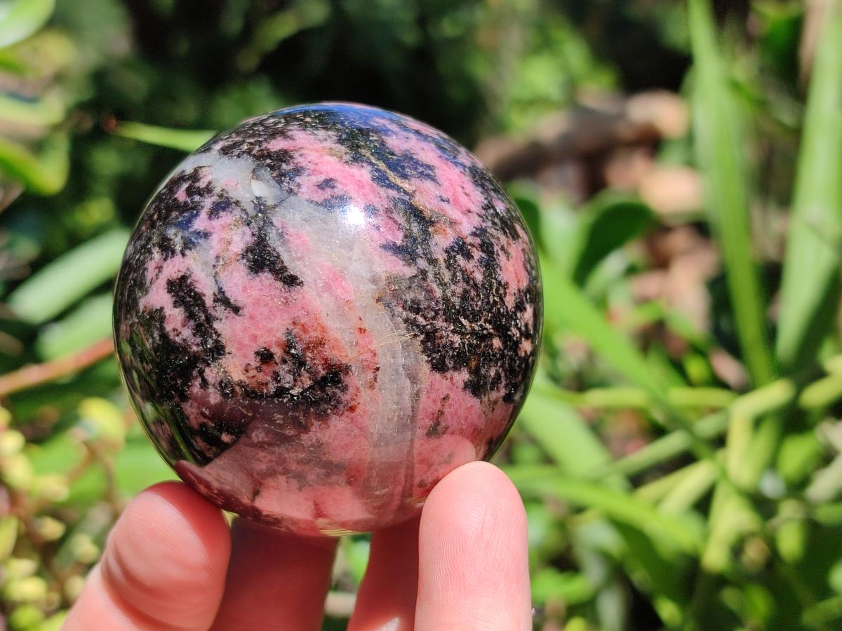 Polished Rhodonite Spheres x 4 From Ambindavato, Madagascar