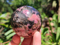 Polished Rhodonite Spheres x 4 From Ambindavato, Madagascar