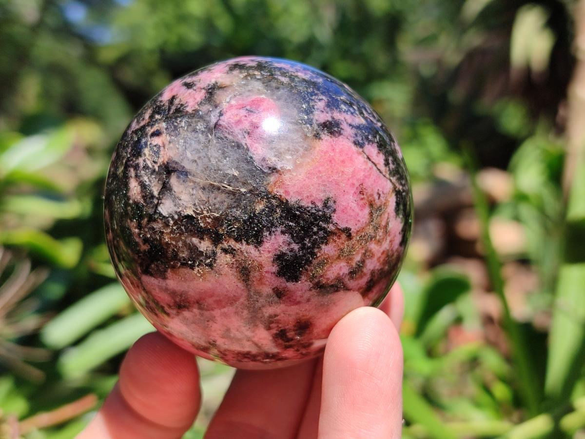 Polished Rhodonite Spheres x 4 From Ambindavato, Madagascar