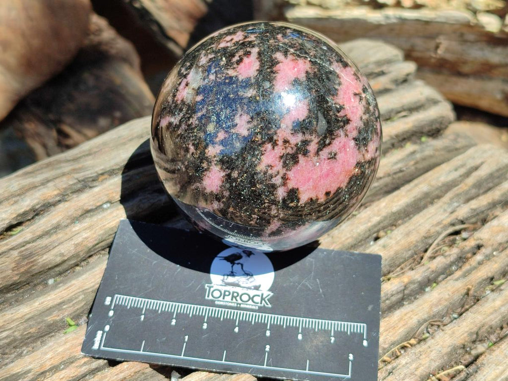 Polished Rhodonite Spheres x 4 From Ambindavato, Madagascar