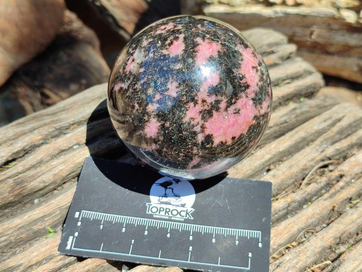 Polished Rhodonite Spheres x 4 From Ambindavato, Madagascar