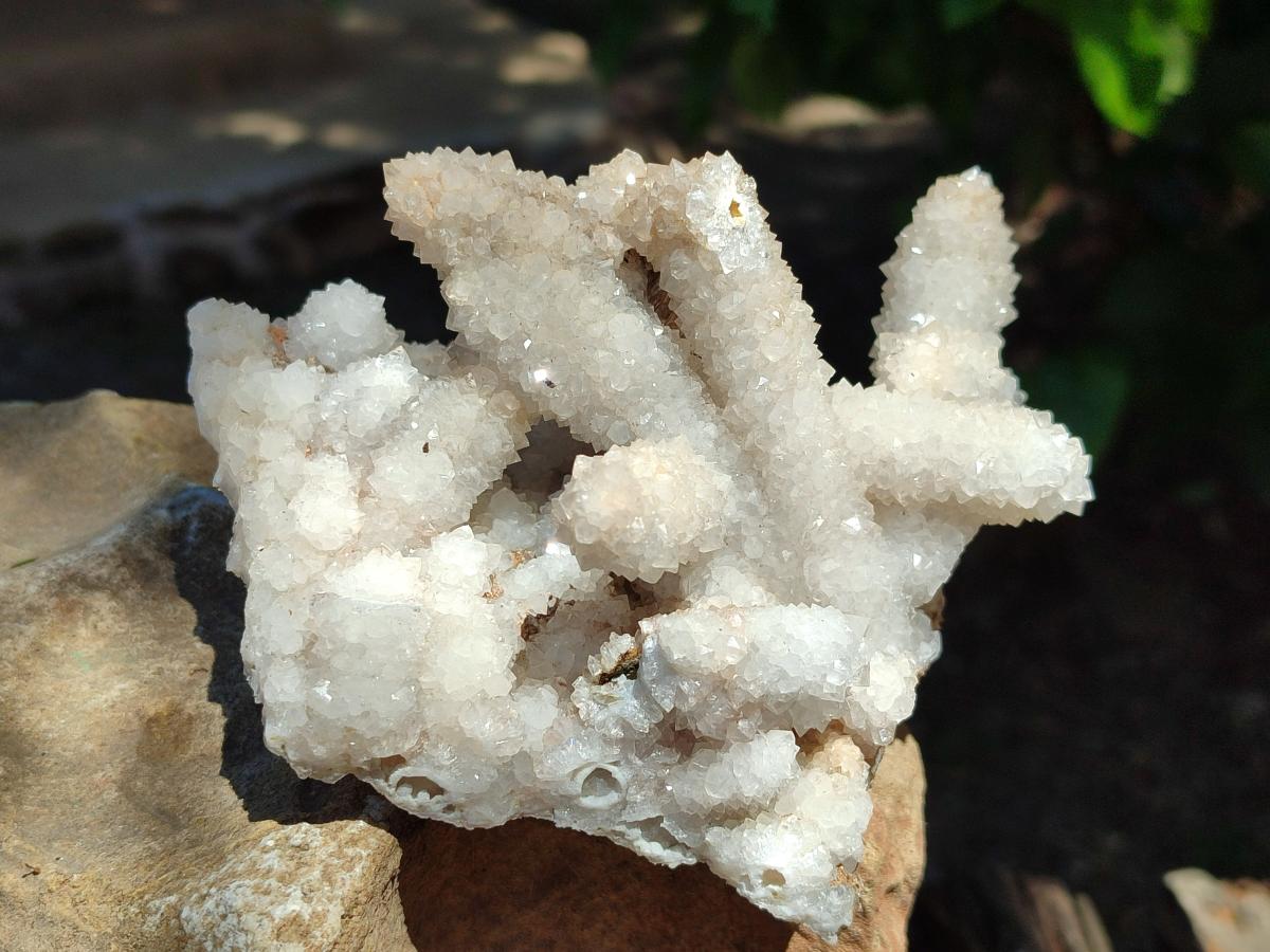 Natural Drusy Quartz Coated Calcite Pseudomorph Specimens x 3 From Albert's Mountain, Lesotho