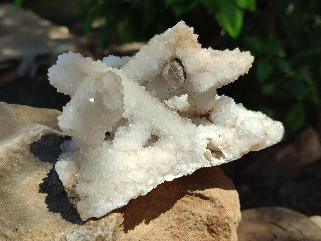 Natural Drusy Quartz Coated Calcite Pseudomorph Specimens x 3 From Albert's Mountain, Lesotho