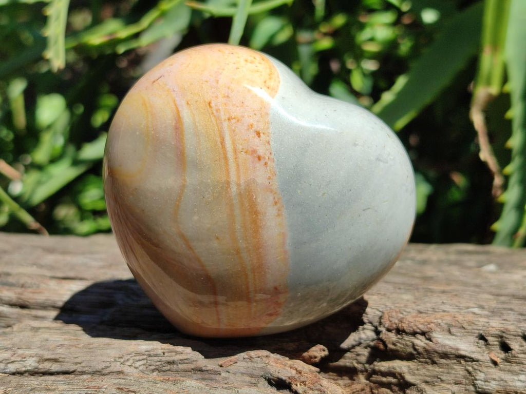 Polished Polychrome Jasper Hearts x 6 From NW Coast, Madagascar
