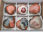 Polished Polychrome Jasper Hearts x 6 From NW Coast, Madagascar