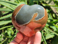 Polished Polychrome Jasper Hearts x 6 From NW Coast, Madagascar