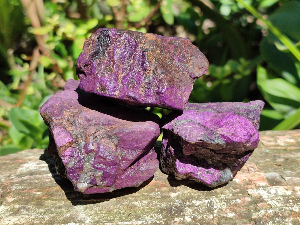 Natural Metallic Purpurite Specimens x 12 From Erongo, Namibia