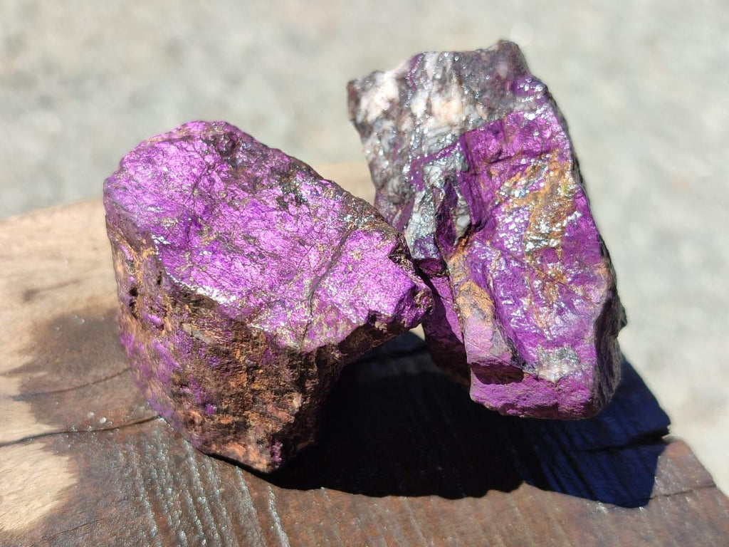Natural Metallic Purpurite Specimens x 12 From Erongo, Namibia