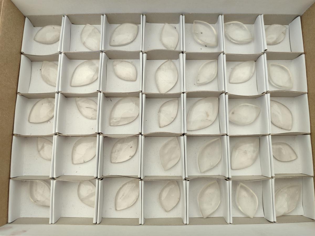 Polished Small Clear Girasol Quartz Crystal Angel Tears x 35 From Madagascar