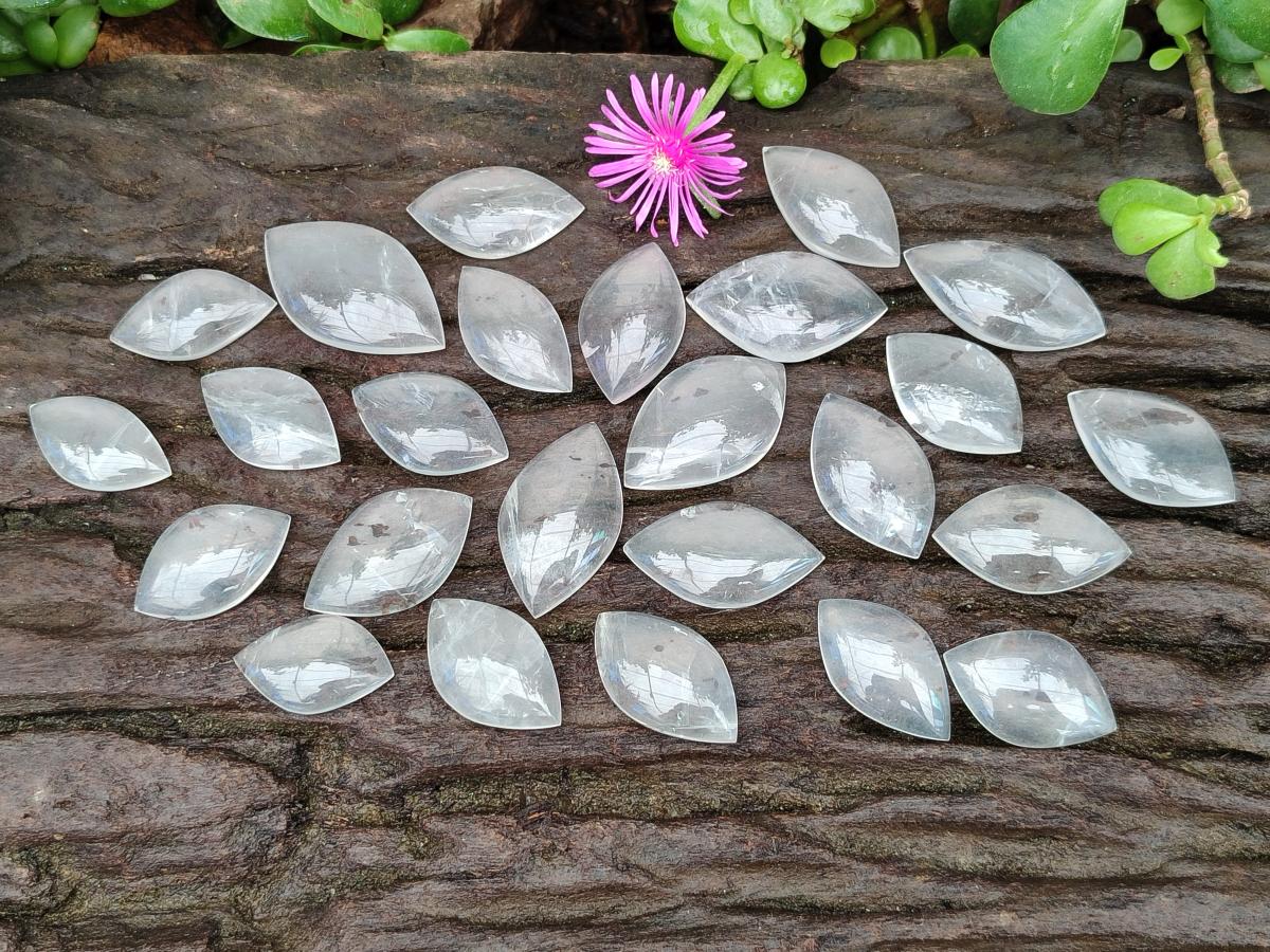 Polished Small Clear Girasol Quartz Crystal Angel Tears x 35 From Madagascar