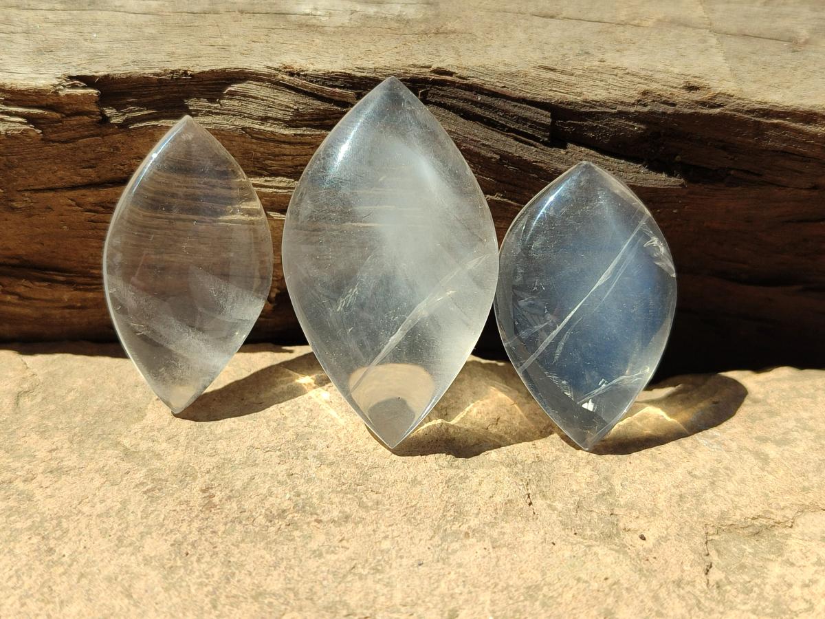 Polished Small Clear Girasol Quartz Crystal Angel Tears x 35 From Madagascar