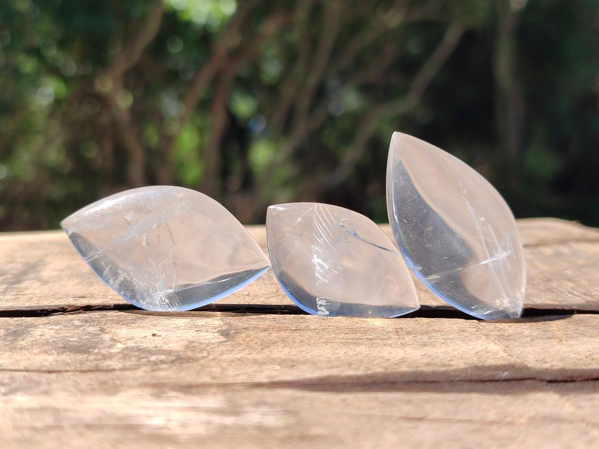 Polished Small Clear Girasol Quartz Crystal Angel Tears x 35 From Madagascar
