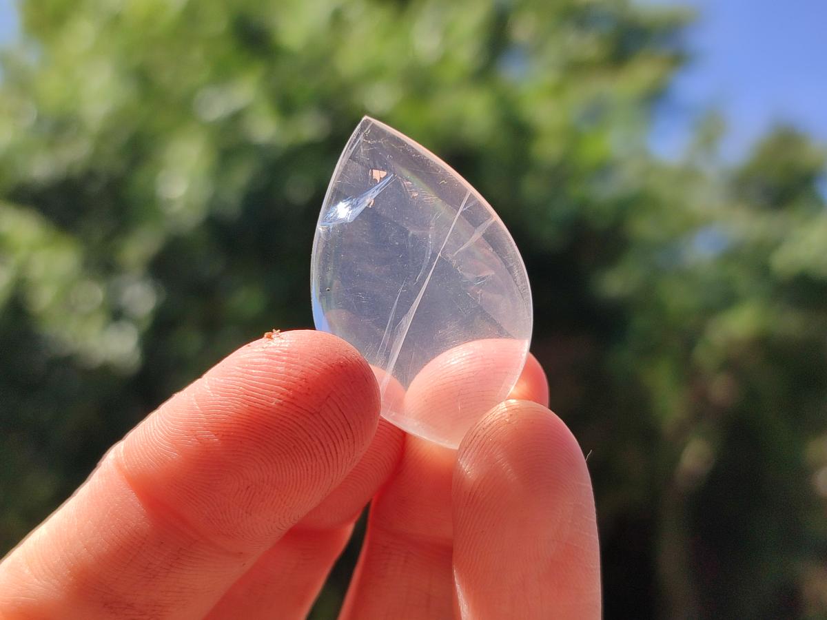 Polished Small Clear Girasol Quartz Crystal Angel Tears x 35 From Madagascar