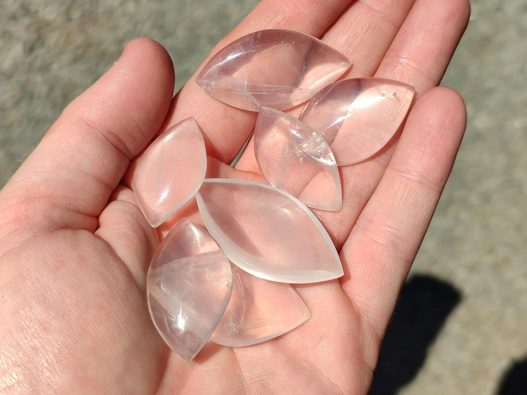 Polished Small Clear Girasol Quartz Crystal Angel Tears x 35 From Madagascar